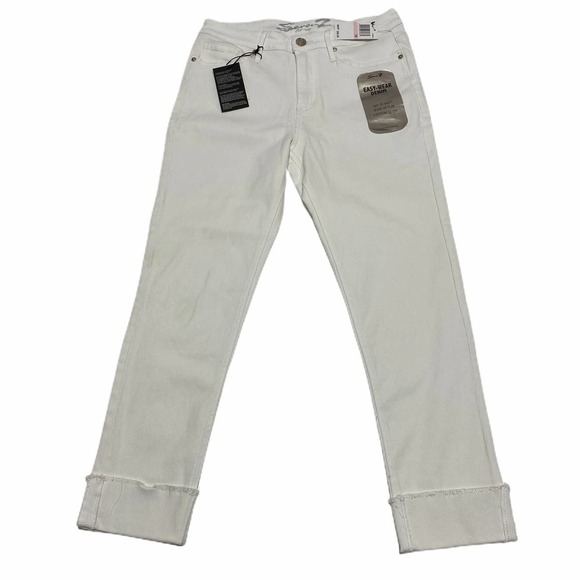 WHITE Seven 7 Slim Straight Rolled Cuff Jeans - Picture 1 of 12